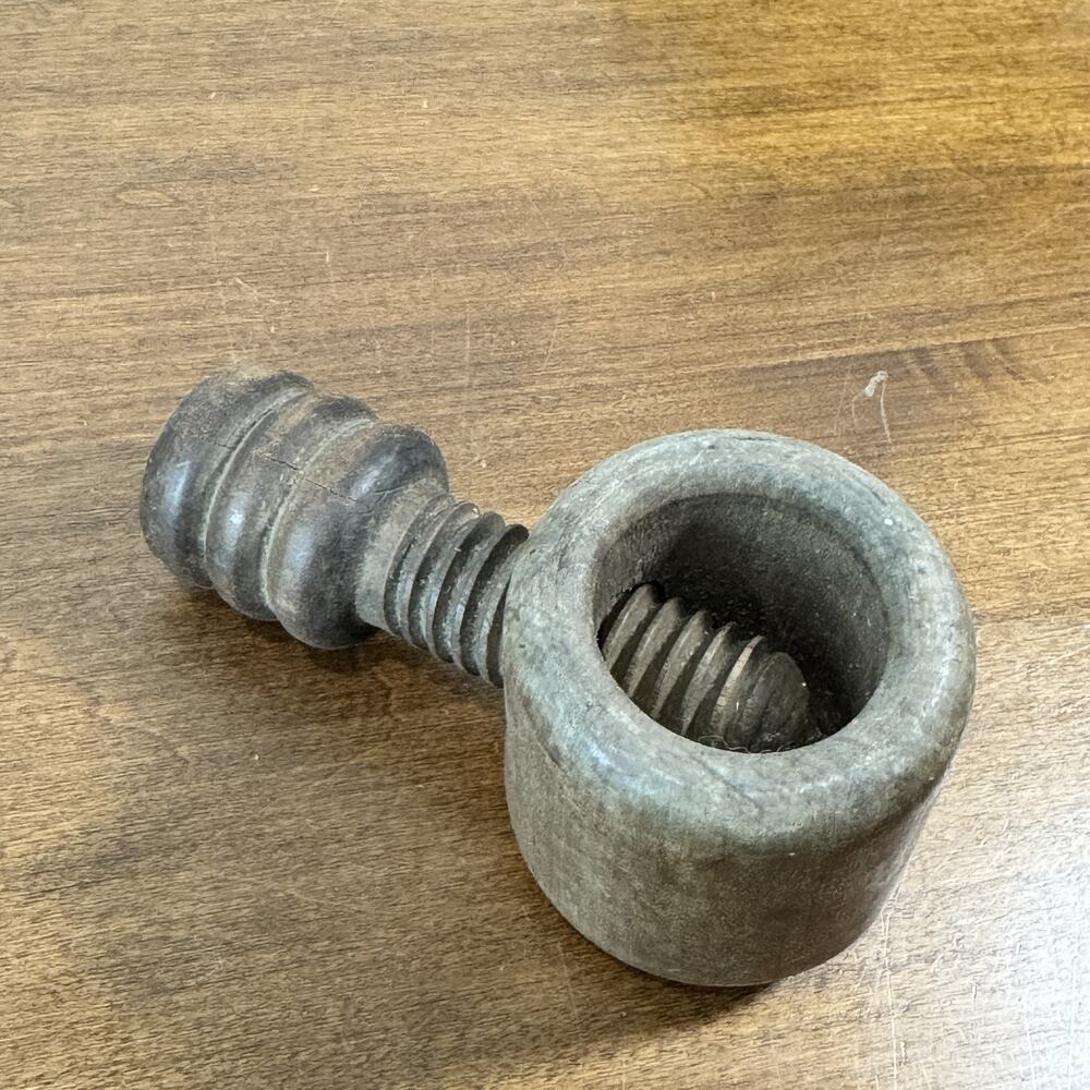 Antique Primitive Wooden Screw Nutcracker Rustic Farmhouse Kitchen Tool Folk Art